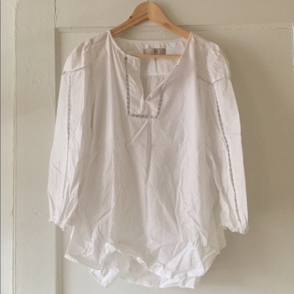 White cotton blouse from LOFT
